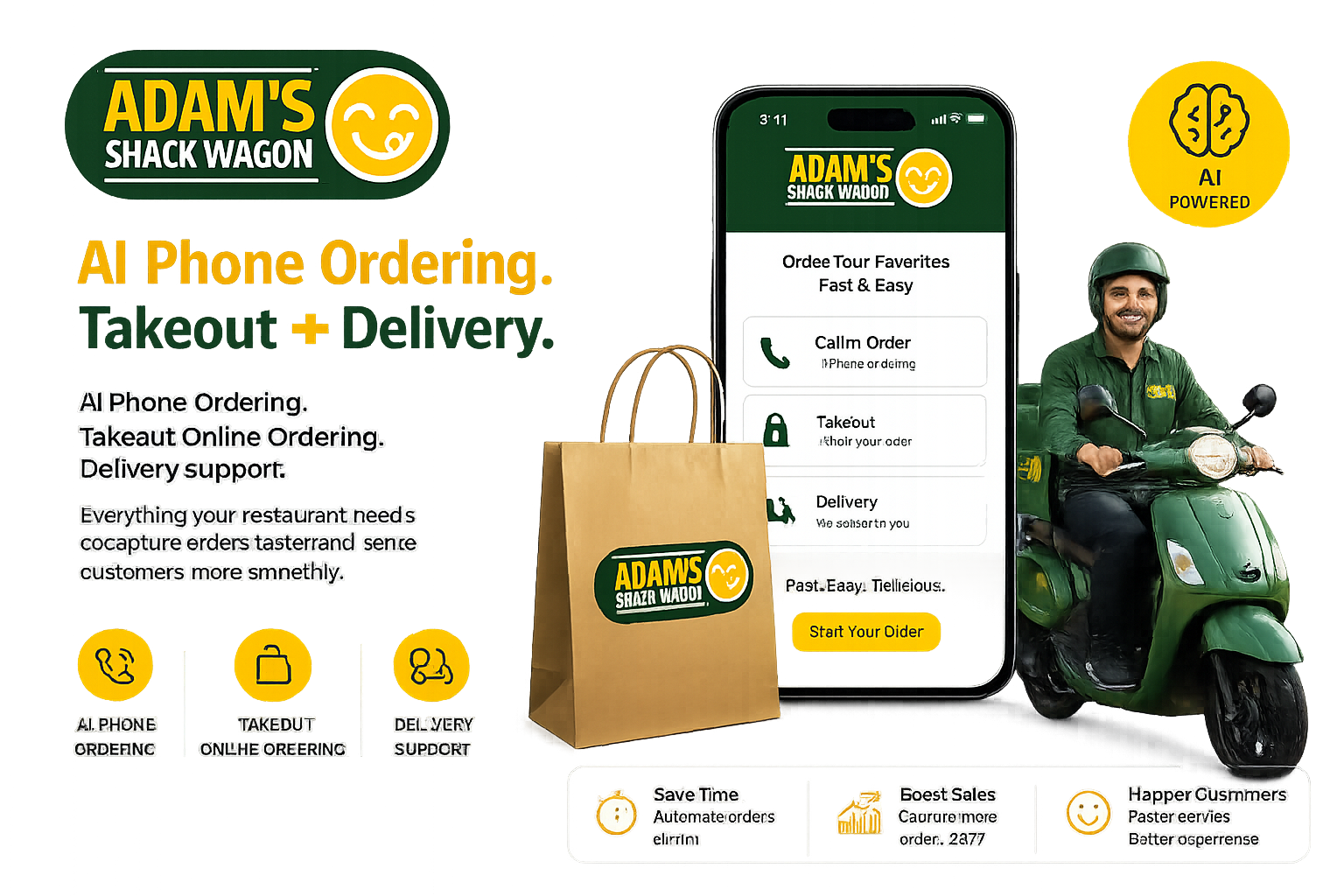 Adam's Snack Wagon ordering hero graphic